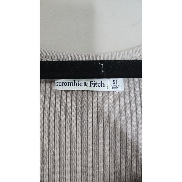 abercrombie & fitch Long Sleeve Ribbed Knit Slim Fit Dress Beige Size ST - Picture 3 of 7